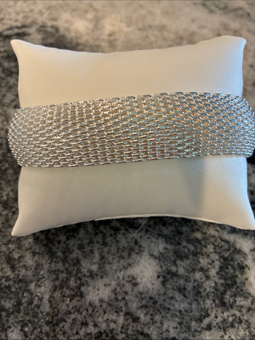 925 Sterling Silver Mesh Statement Bracelet - Women Jewelry